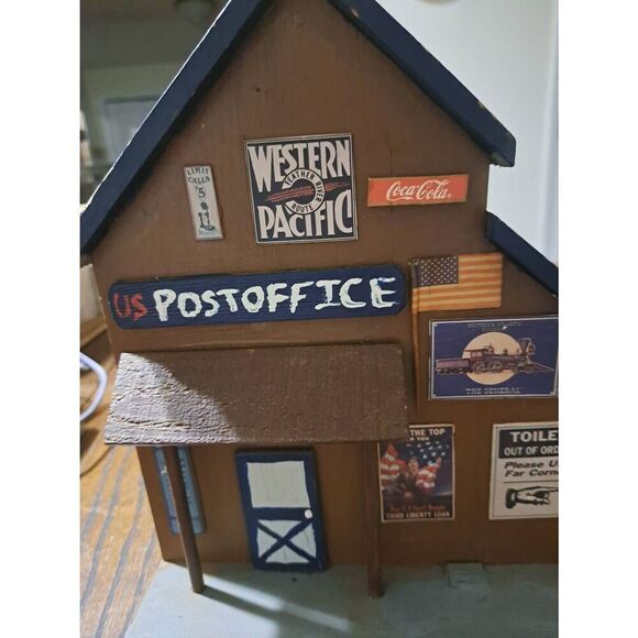 Vintage Handmade Wood Rustic Farmhouse Western Post Office Wall Decor Shadow Box - Picture 2 of 11